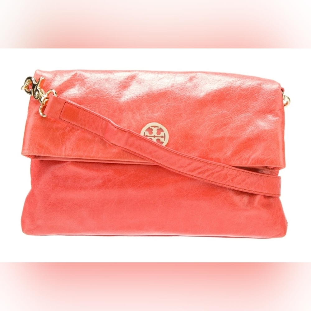 Tory Burch Designer DENA Leather VERSITILE FOLDOVER Crossbody Bag Purse